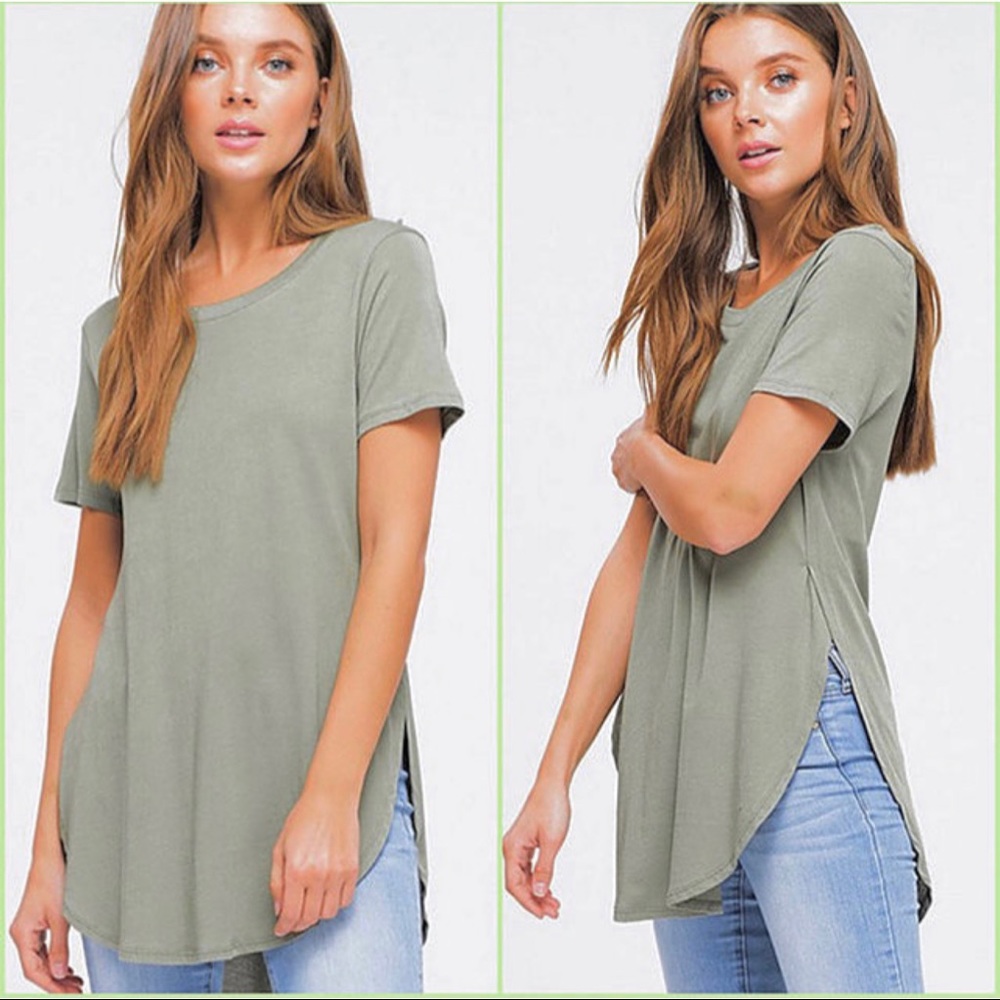 Side Slit Top/ Army Green / S-L